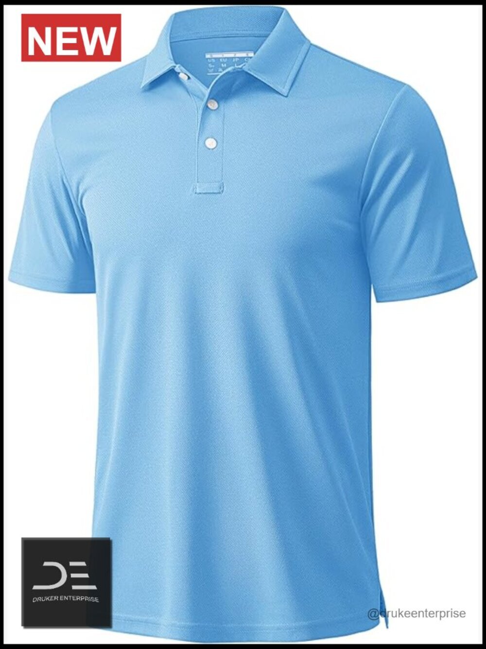 Men's Quick Dry Performance Polo Shirt 3 Button Short Sleeve